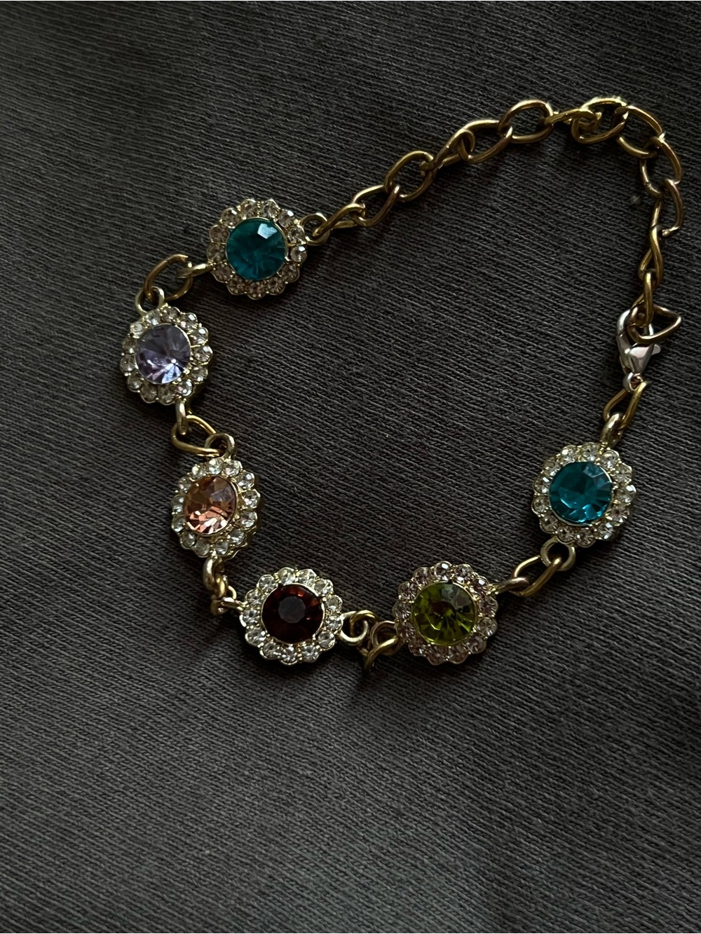 Gold-Tone Multicolor Crystal Bracelet - Women Jewelry
